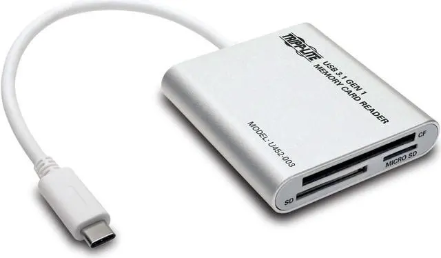 Alt view image 12 of 15 - Tripp Lite U452-003 USB 3.1 Gen 1 USB Type-C (USB-C) Multi-Drive Smart-Card Flash-Memory Media Reader/Writer (U452-003)