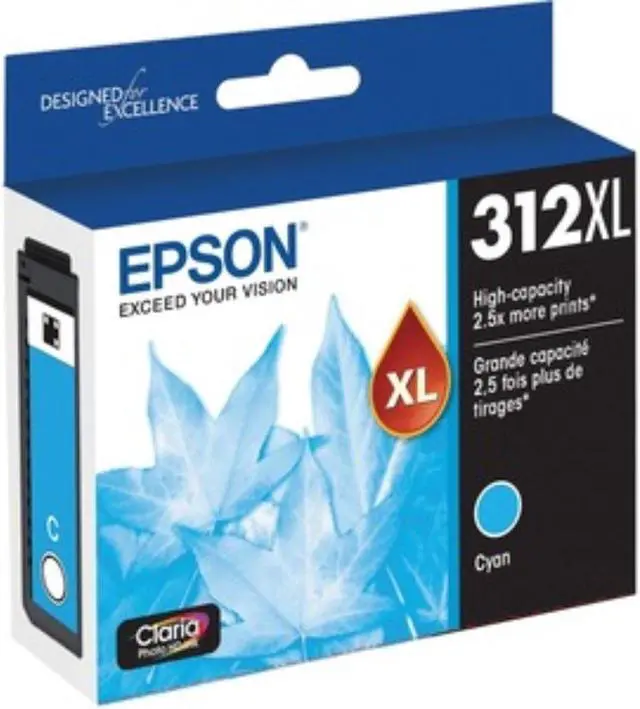 Alt view image 10 of 10 - Epson T312XL Claria High Capacity Ink Cartridge for Inkjet Printer, Cyan
