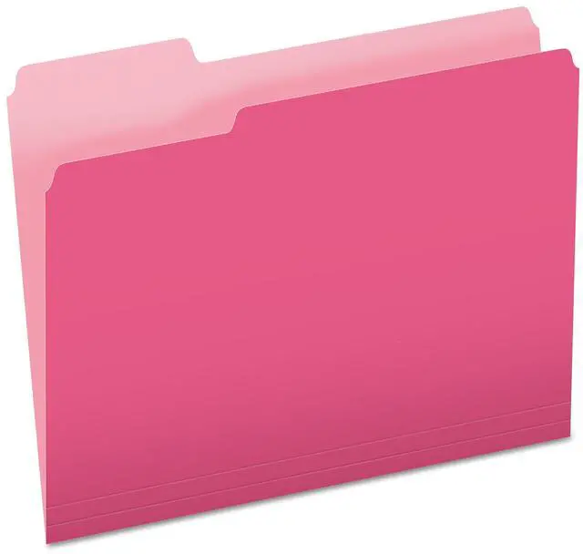 Alt view image 3 of 15 - Pendaflex Colored File Folders 1/3 Cut Top Tab Letter Pink/Light Pink 100/Box 15213PIN