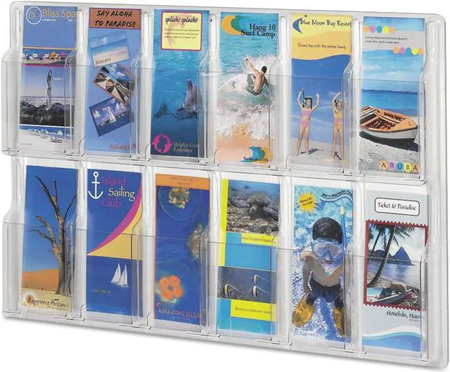 Alt view image 16 of 20 - Safco Reveal Clear Literature Displays 12 Compartments 30 w x 2d x 20 1/4h Clear
