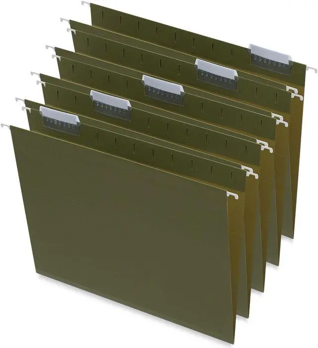 Alt view image 6 of 13 - UNIVERSAL One Inch Box Bottom Hanging Folder Pressboard Letter Standard Green 25