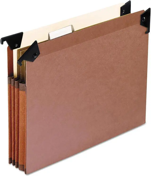 Alt view image 3 of 9 - Tops Pendaflex 45422 3   Expansion Swing Hook Hanging File Pockets  Manila  Letter  Red  Five per Box