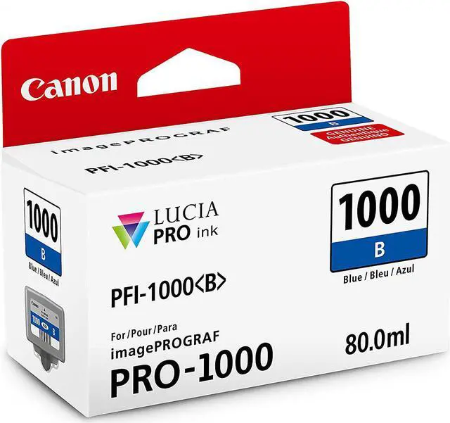 Alt view image 2 of 4 - Canon PFI-1000 B LUCIA PRO Blue Ink Tank (80ml)