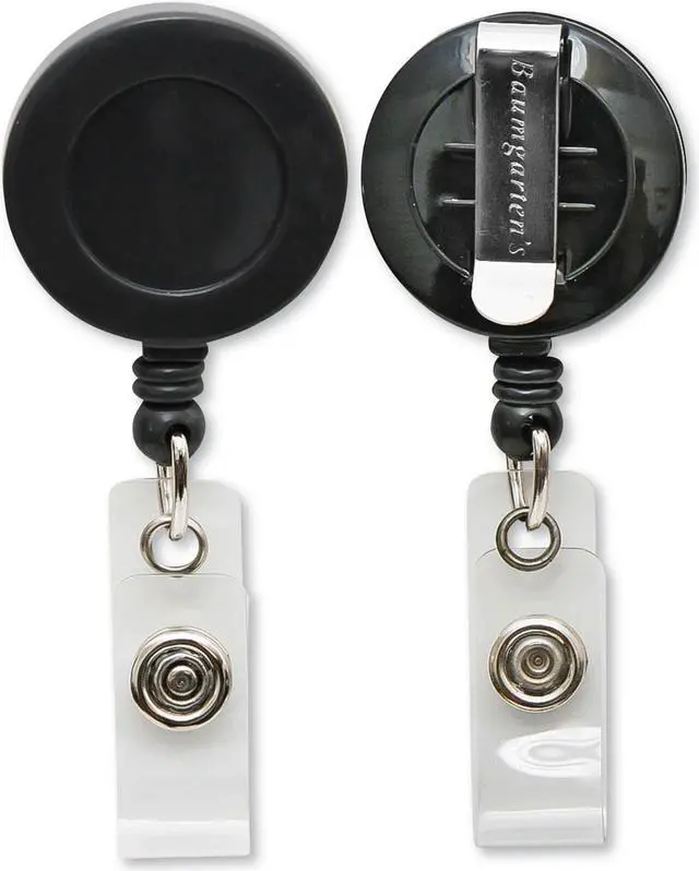 Alt view image 8 of 17 - Baumgartens Card Reel with Belt Clip Extends 30" Black 68824