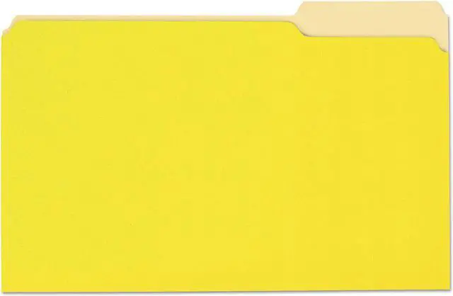 Alt view image 2 of 9 - UNIVERSAL File Folders 1/3 Cut One-Ply Top Tab Legal Yellow/Light Yellow 100/Box