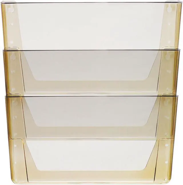 Alt view image 7 of 20 - Storex Wall File, Letter, 13 X 14, Three Pocket, Smoke 70246U06C