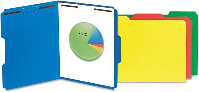 Alt view image 2 of 11 - Manila Folders, 2 Fasteners, 1/3 Tab, Letter, Blue, 50/BX