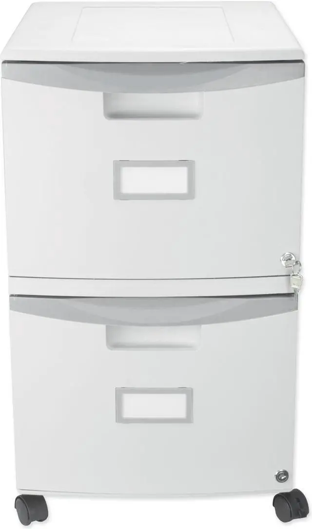 Alt view image 6 of 6 - Two Drawer Mobile File Cabinet with Lock