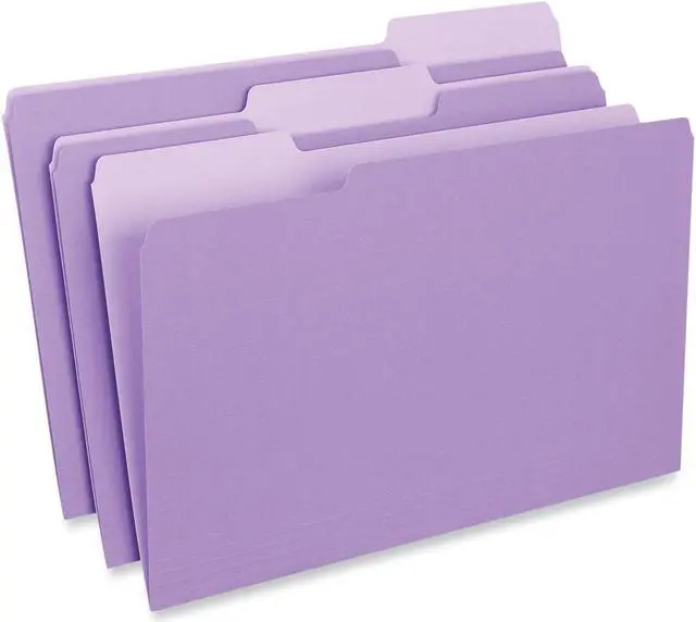 Alt view image 4 of 7 - UNIVERSAL Recycled Interior File Folders 1/3 Cut Top Tab Legal Violet 100/Box