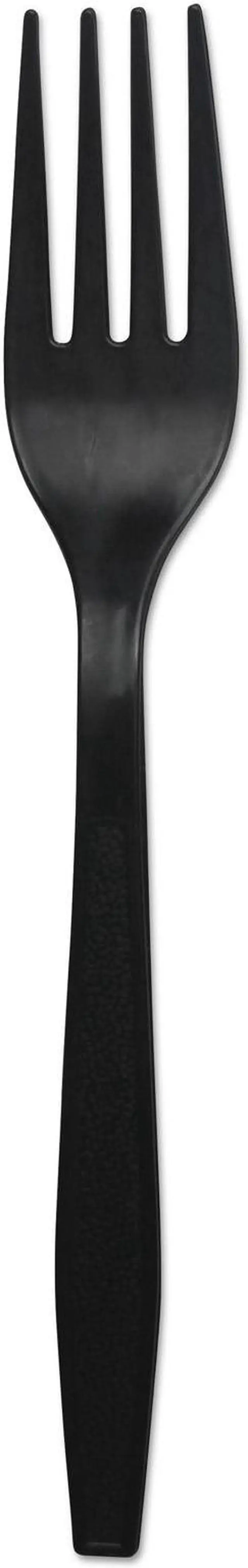 Alt view image 3 of 4 - Boardwalk BWKFORKHWPPBLA Heavyweight Polypropylene Cutlery, Fork