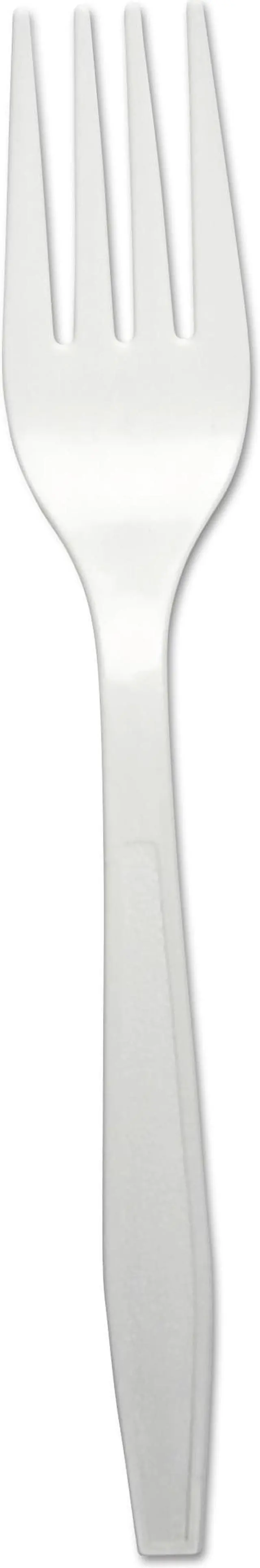 Alt view image 3 of 3 - Boardwalk Heavyweight Polypropylene Cutlery, Fork, White, 1000/Carton FORKHWPPWH