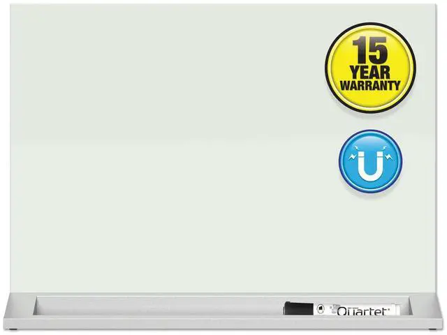 Alt view image 9 of 11 - Quartet GDP1723W Desktop Glass Dry Erase Panel, Magnetic, 17" x 23", White
