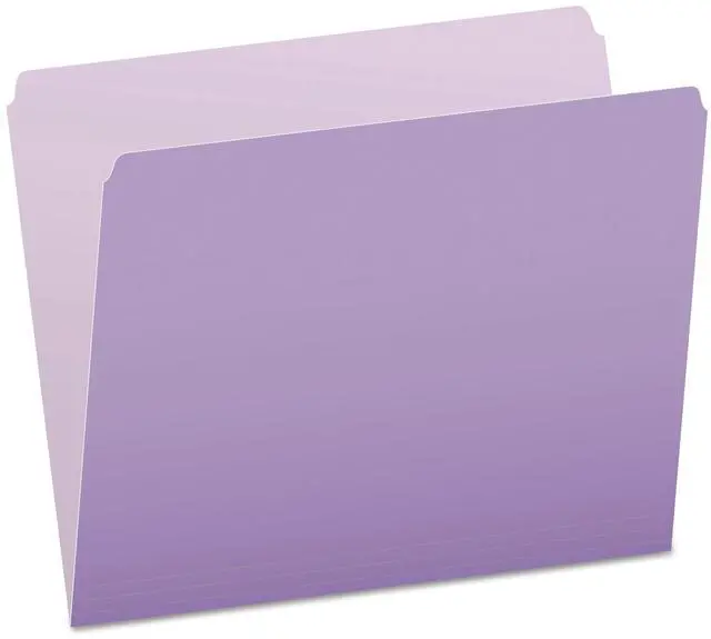 Alt view image 3 of 3 - Pendaflex Colored File Folders Straight Top Tab Letter Lavender/Light Lavender 100/Box 152LAV