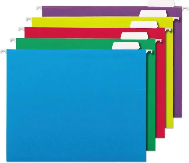 Alt view image 2 of 4 - Hanging File Folders, 1/5 Tab, 11 Point, Letter, Assorted Colors, 25/B