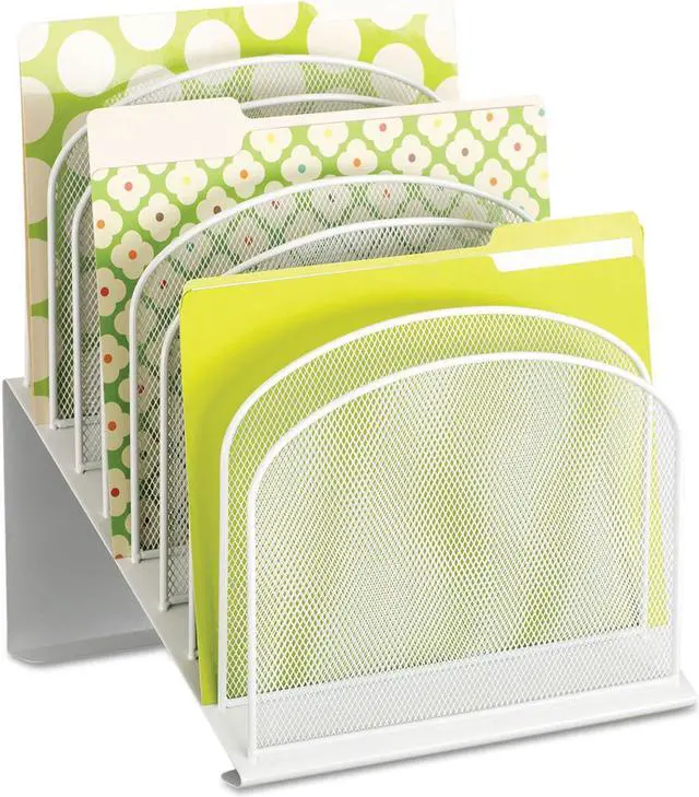 Alt view image 9 of 16 - Safco Mesh Desk Organizer Eight Sections Steel 11 1/4 x 10 7/8 x 13 3/4 White