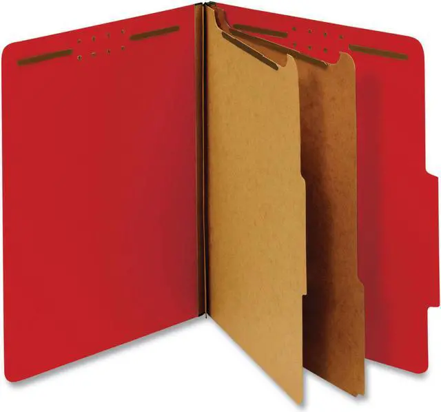 Alt view image 2 of 7 - Pressboard Classification Folders, Letter, Six-Section, Ruby Red, 10/B