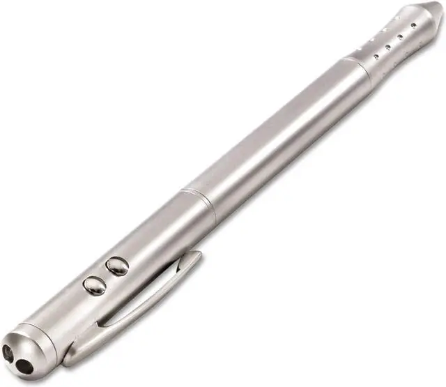 Alt view image 6 of 15 - Quartet MP-2800Q 4-Function Executive Laser Pointer, Class 2, PDA Stylus, Pen, LED Light, Silver