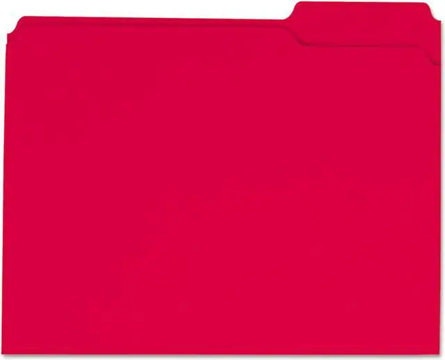 Main image of UNIVERSAL Colored File Folders 1/3 Cut Assorted Two-Ply Top Tab Letter Red 100