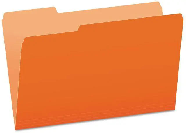 Alt view image 2 of 8 - Pendaflex Colored File Folders 1/3 Cut Top Tab Legal Orange/Light Orange 100/Box 15313ORA