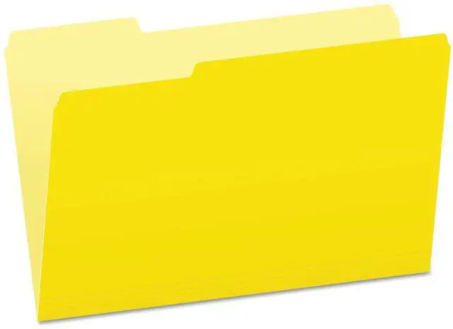 Alt view image 2 of 8 - Pendaflex Colored File Folders 1/3 Cut Top Tab Legal Yellow Light Yellow 100/Box 15313YEL