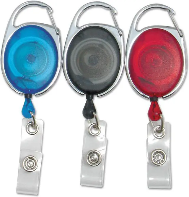 Alt view image 8 of 12 - Baumgartens Clip ID Badge Reels Oval 30" 3/PK AST 68769