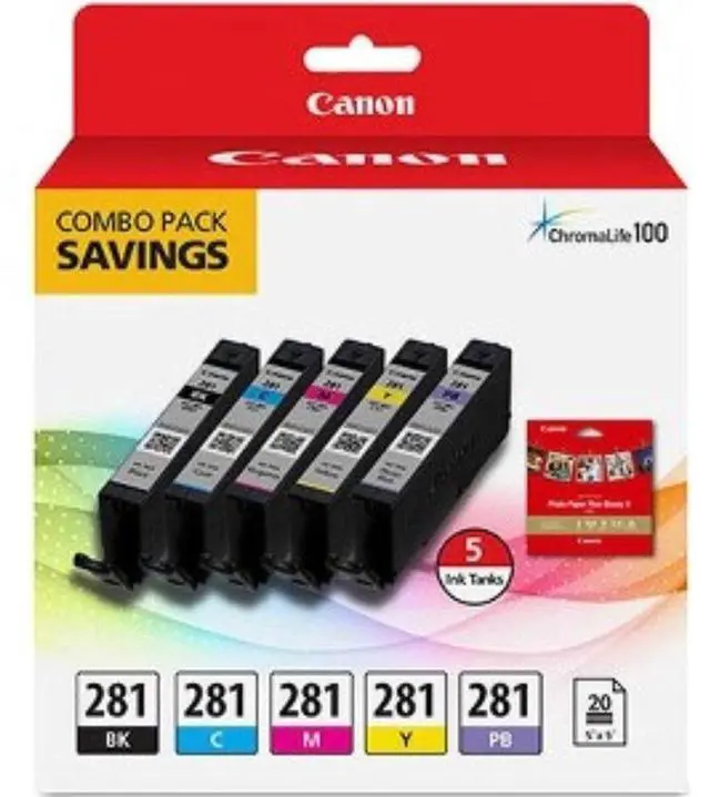 Alt view image 4 of 10 - Canon CLI-281 Ink Cartridge/Paper Kit Combo Pack Ink Cartridge/Paper Kit