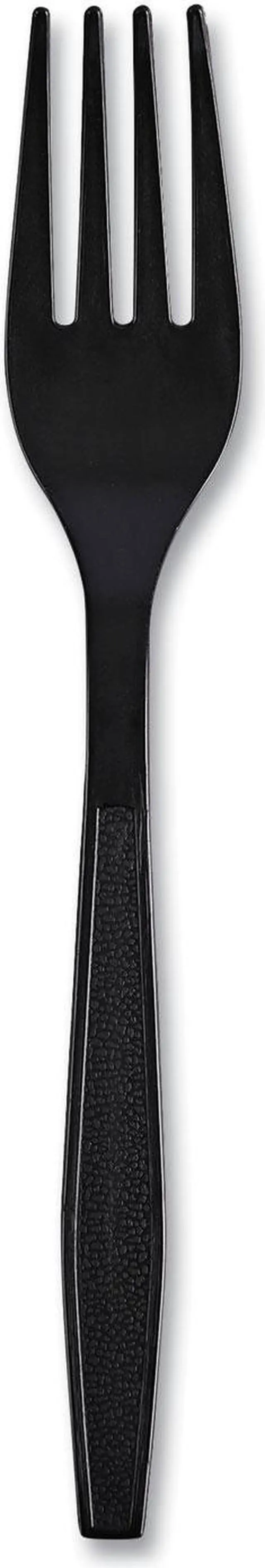 Alt view image 2 of 4 - Boardwalk FORKHWPPBIW Heavyweight Wrapped Polypropylene Cutlery, Fork, Black, 1000 / Carton