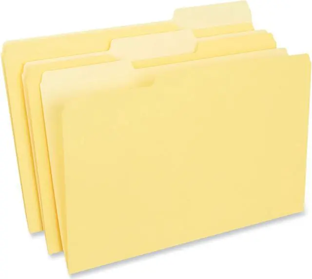 Alt view image 3 of 6 - UNIVERSAL Recycled Interior File Folders 1/3 Cut Top Tab Legal Yellow 100/Box