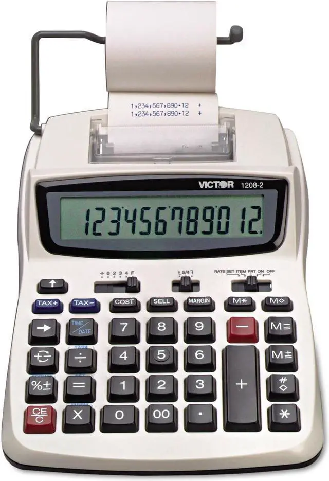 Alt view image 6 of 11 - Victor 1208-2 Two-Color Compact Printing Calculator Black/Red Print 2.3 Lines/Sec 12082