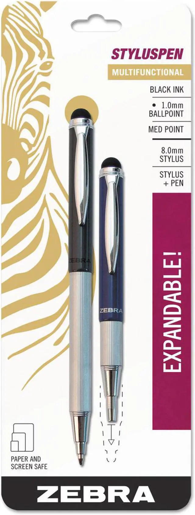 Alt view image 3 of 10 - Zebra Pen,Stylus,1.0mm,2pk,Begy 33602