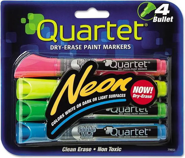 Alt view image 11 of 20 - Quartet Neon Dry Erase Marker Set Assorted 4/Set 79551