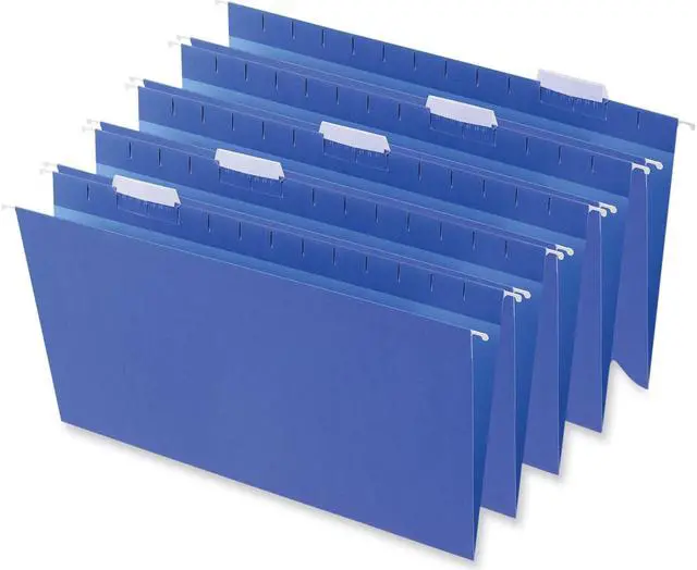 Alt view image 2 of 10 - UNIVERSAL Hanging File Folders 1/5 Tab 11 Point Stock Legal Blue 25/Box 14216