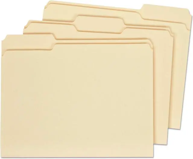 Alt view image 2 of 10 - Universal 16113 File Folders- 1/3 Cut Assorted- Two-Ply Top Tab- Letter- Manila- 100/Box