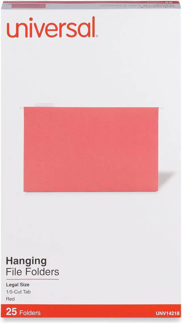 Alt view image 7 of 8 - UNIVERSAL Hanging File Folders 1/5 Tab 11 Point Stock Legal Red 25/Box 14218