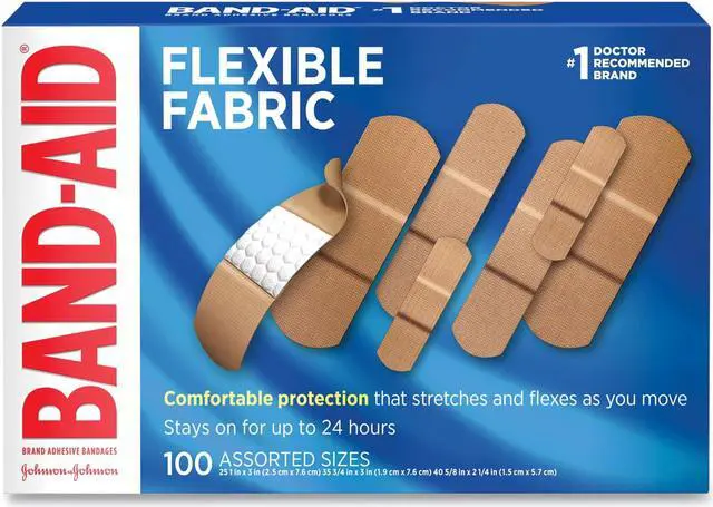 Alt view image 8 of 16 - BAND-AID Flexible Fabric Adhesive Bandages Assorted 100/Box 11507800