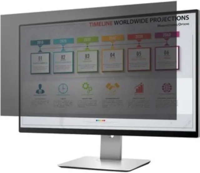 Alt view image 3 of 8 - Rocstor PrivacyView™ Premium Privacy Filter for 24" Widescreen Monitor - For 24" Monitor / Display - 16:9 Aspect Ratio - Glossy / Matte - Unframed - Compatible with PF240W9B - TAA