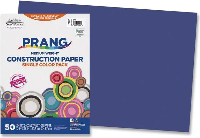 Alt view image 3 of 5 - Sunworks Construction Paper, 58lb, 12 X 18, Blue, 50/Pack 7407