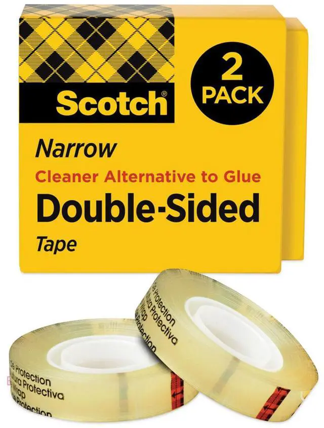 Alt view image 2 of 19 - Scotch 665 Double-Sided Tape 1/2" x 1296" 3" Core Transparent 2/Pack 6652P1236
