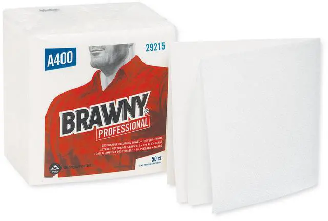 Alt view image 12 of 19 - Brawny Medium Duty Airlaid 1/4-Fold Wipers 13 x 13 50/Pack 16/Carton 29215