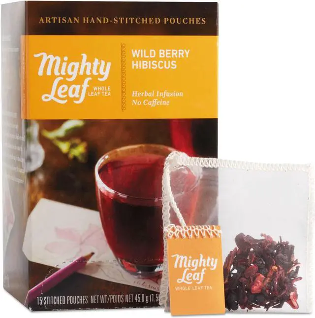 Alt view image 3 of 5 - Mighty Leaf Tea Whole Leaf Tea Pouches, Wild Berry Hibiscus, 15/Box 510144
