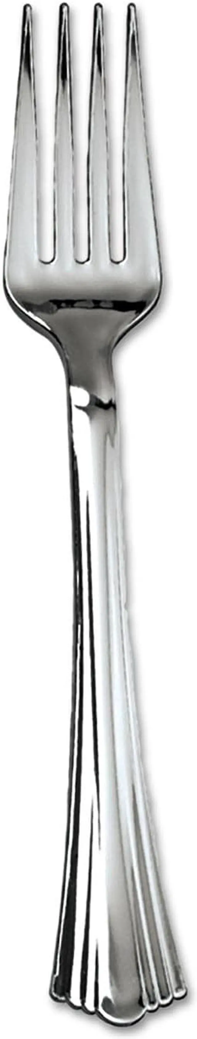 Alt view image 5 of 5 - WNA  610155 Heavyweight Plastic Forks, Reflections Design, Silver, 600/Carton