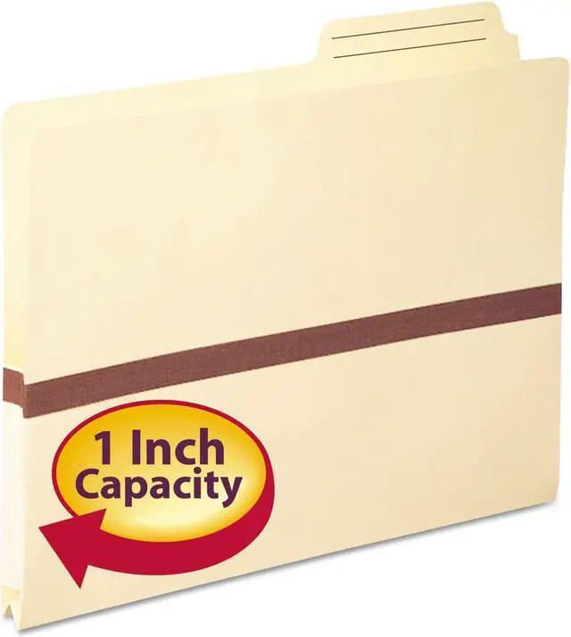 Alt view image 4 of 12 - Smead 1" Exp File Pocket 2/5 Tab Letter Manila 75487