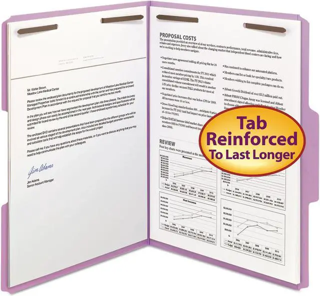 Alt view image 4 of 11 - Smead Folder,Ltr,Fastnr,1/3c,Lv 12440