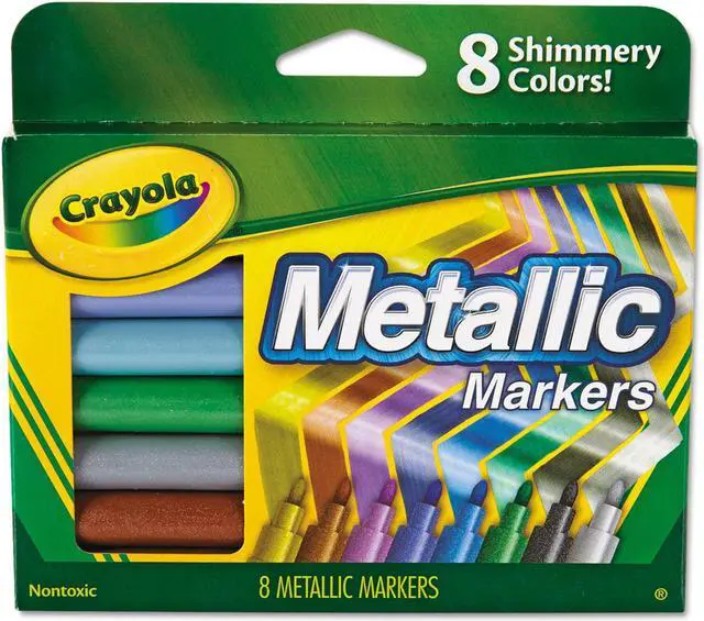 Alt view image 13 of 20 - Crayola Metallic Markers Assorted 8/Set 588628