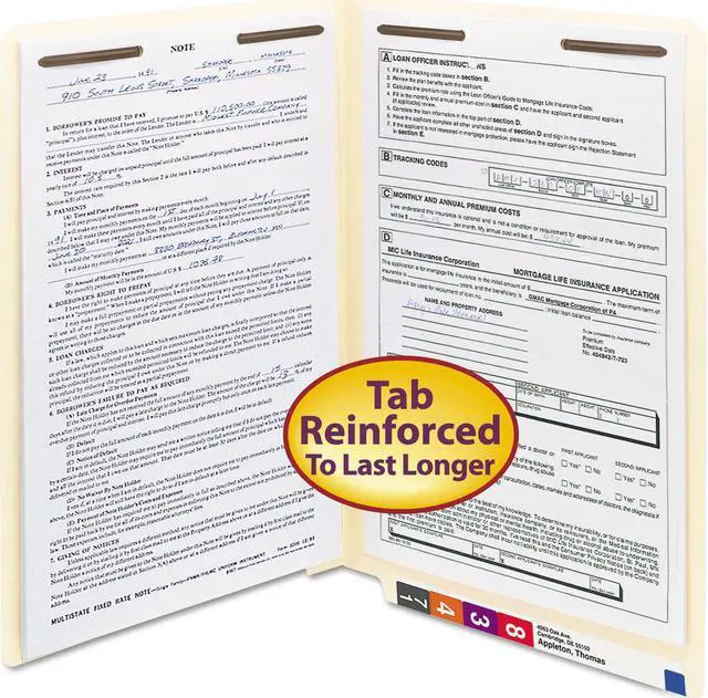 Alt view image 3 of 3 - Smead Heavyweight 11-Point End Tab Two Fasteners Folder, Manila (Legal, 50 ct.)