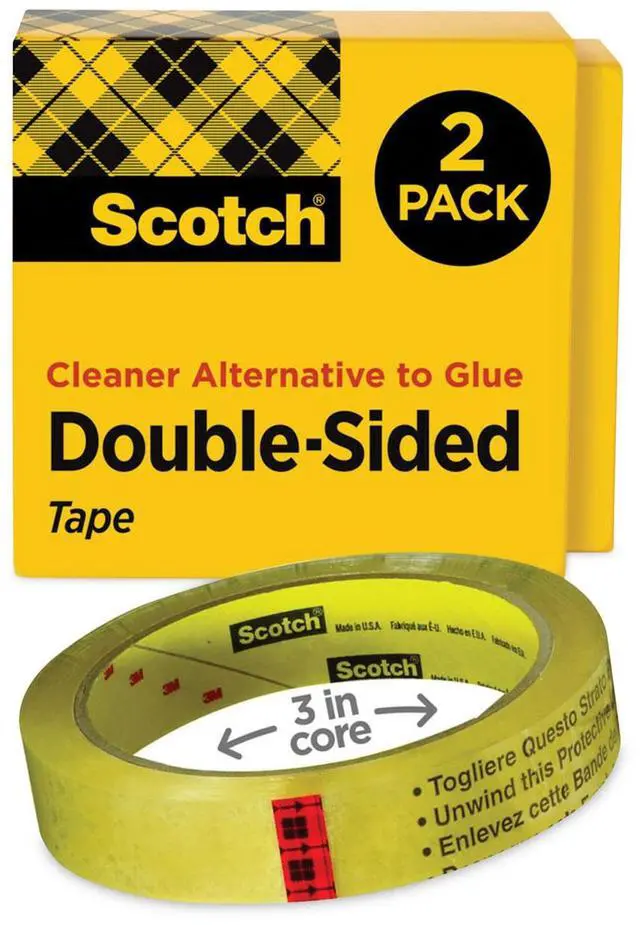 Alt view image 8 of 16 - Scotch Double-Sided Tape 3/4" x 1296" 3" Core Transparent 2/Pack 6652P3436