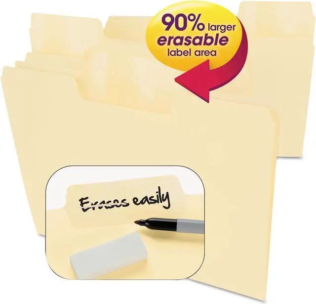 Alt view image 3 of 14 - Smead Erasable SuperTab File Folders Letter Manila 24/Set 10380