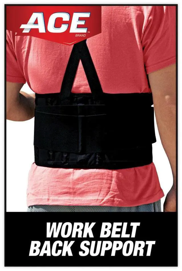 Alt view image 2 of 9 - ACE Work Belt with Removable Suspenders Fits Waists Up To 48" Black 208605