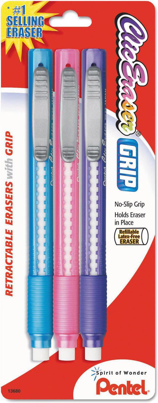 Alt view image 2 of 8 - Pentel Eraser,Clic,Fshn Clr,3/Pk ZE21TBP3M