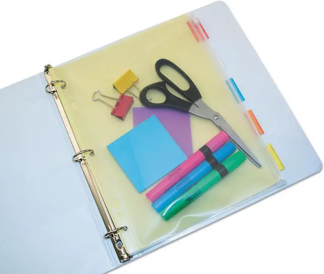 Alt view image 2 of 6 - Advantus ANG52 Zip-All Ring Binder Pocket, 8 1/2 x 11, Clear